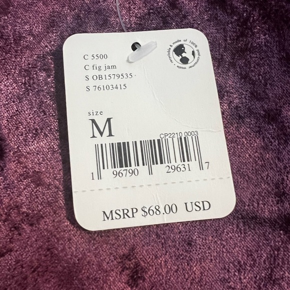 Free People All Night Velvet Tunic Color Fig Size Med - Picture 4 of 6